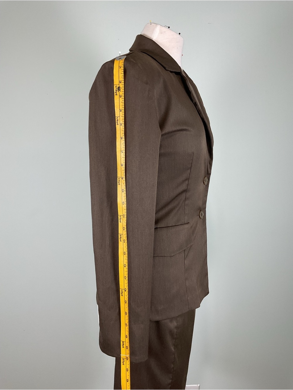 Vintage Charlotte Russe Brown Skirt Suit 2pc Set Made in USA Y2K Dark Academia M - Picture 3 of 11